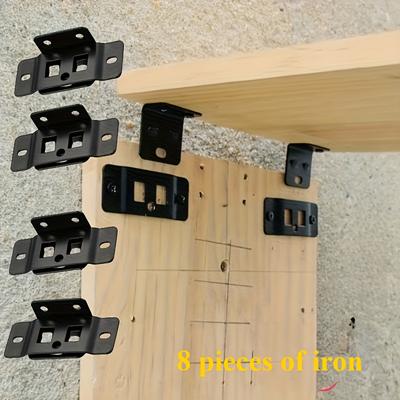10 Stück Set Metall-Befestigungsschnalle Zwei-in-Eins-Einsätze | Möbel Laminat L-förmige 90-Grad-Verbinder, Verdickte Halterung Heimdekorations-Hardware