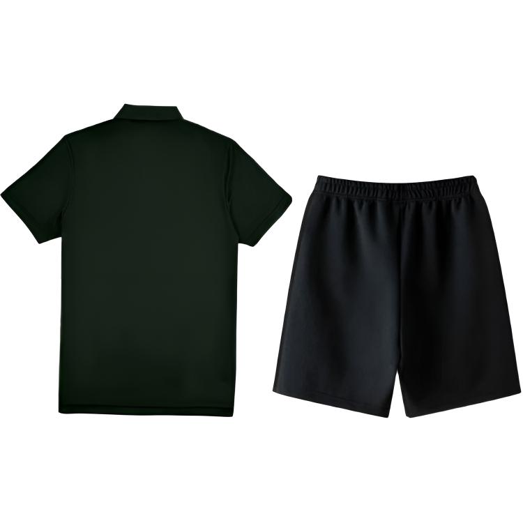 Li-Ning Breathable Versatile Simple Short Sleeve Solid Color Comfortable Shorts Casual Sports Suit Men suit APLW829-1+AKSW623-1