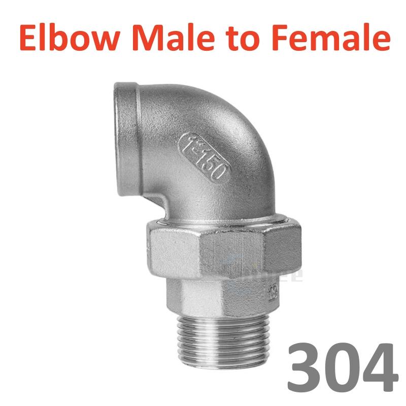 304 Stainless Steel Union Joint Coupling 1/4" 3/8" 1/2 3/4 1" BSP Female Male Thread Cast Pipe Fitting 3 Way Tee eblow connector