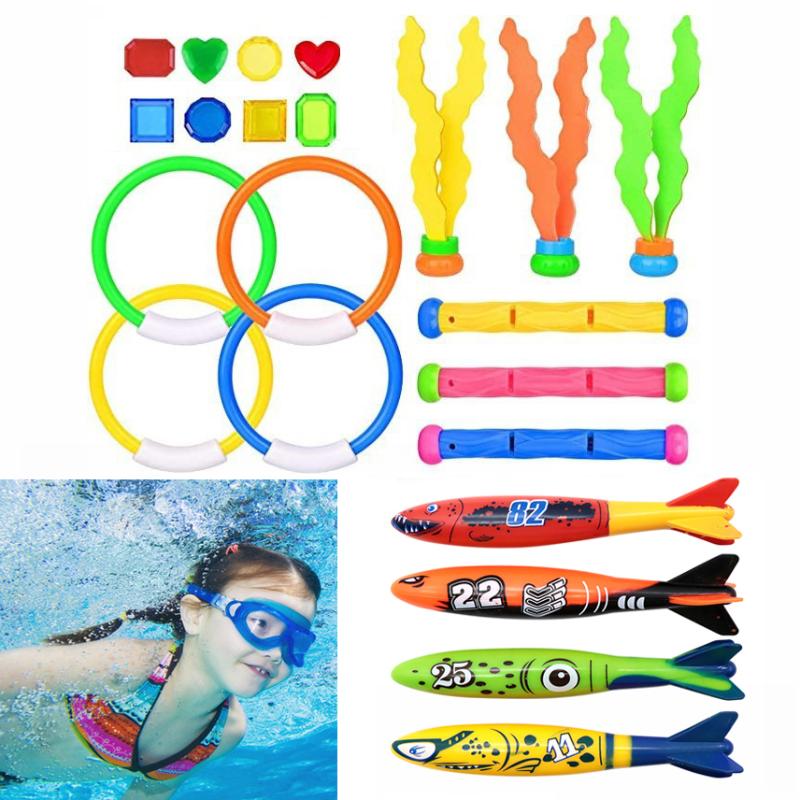 Kids Diving Game Toys Set Cartoon Underwater Diving Toys Diving Game Water Sports Toy Set Swimming Pool Accessories