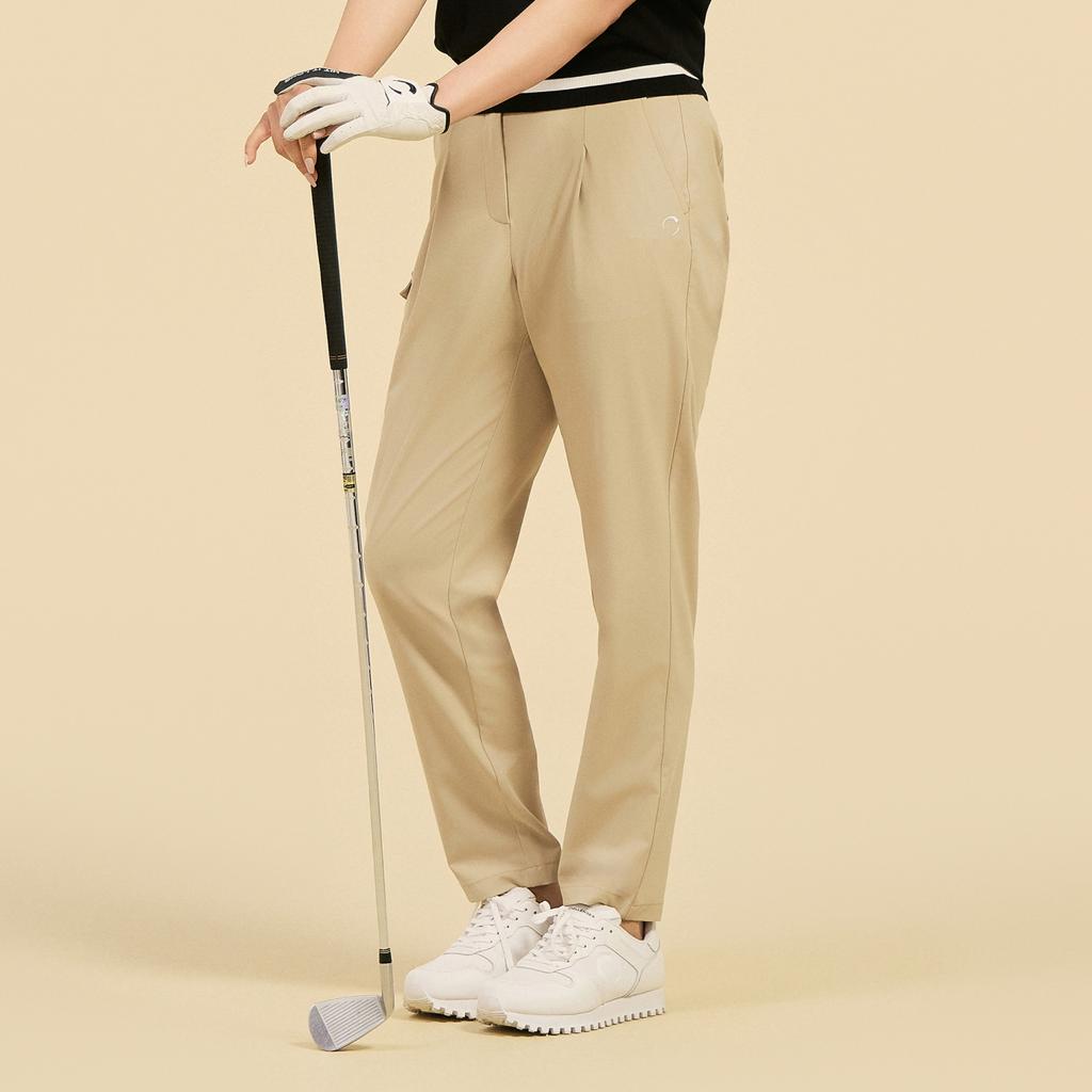 CHALLENGER Women'S Single-Pleat Tapered Pants Beige