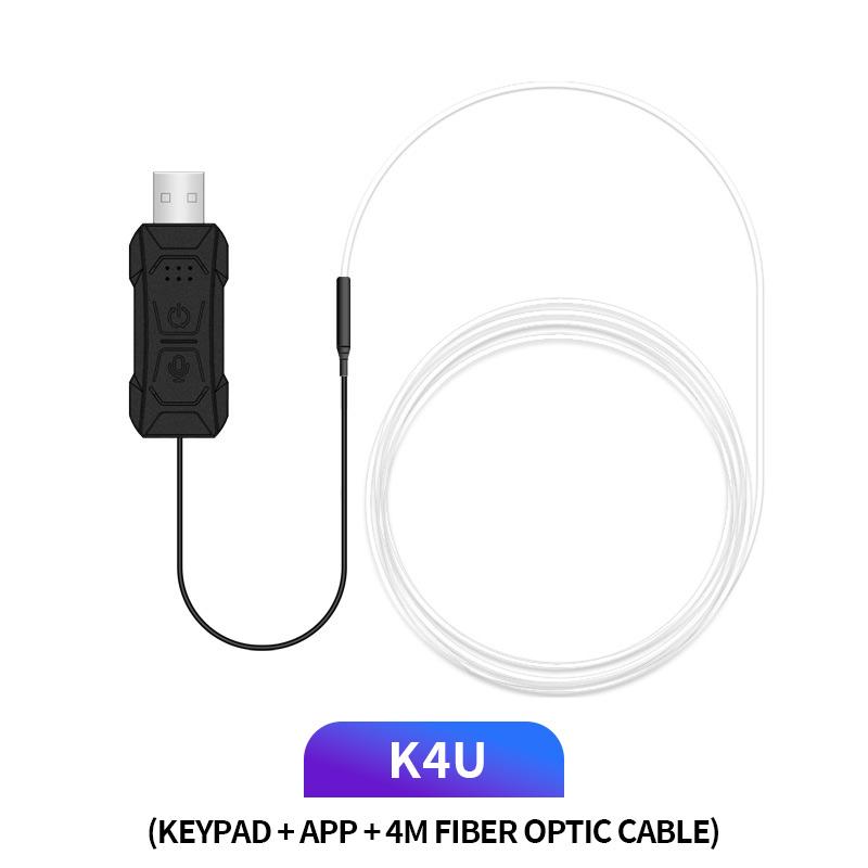 

K4U 4m K-Series Car Interior Decor Flexible Fiber Optic RGB LED Strip Light Atmosphere Lamp Support APP Control Type A