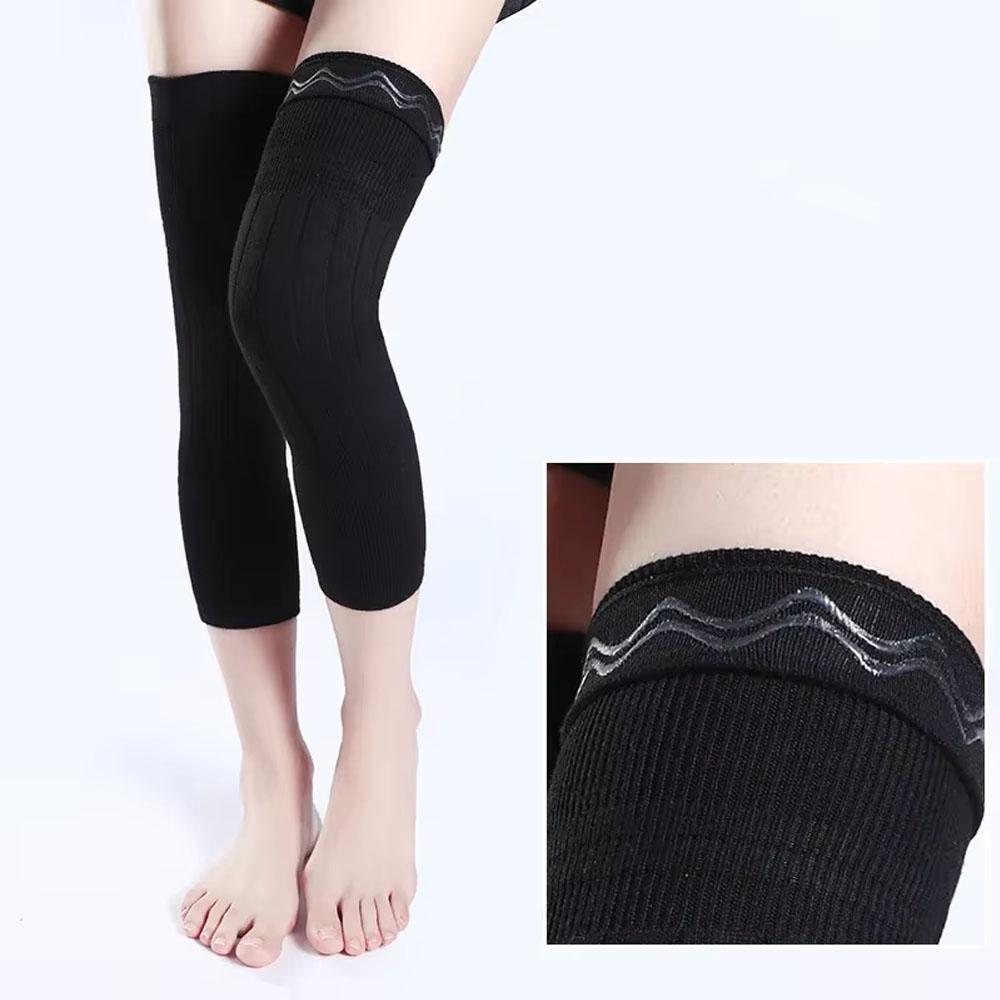2PCS Winter Warm Wool Cashmere Leg Warmers Sleeves Thick Fleece Lined Knee Pads Brace Support Guard Protector Long Thermal Wraps