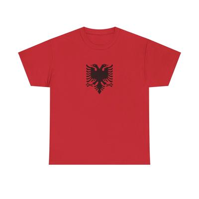 T-shirt Unisex in Cotone Pesante con Logo Bandiera Albanese