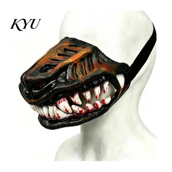Spooky Pet Accessories Hell Hound Muzzle for Dogs, Scary Natural Latex Beast Costume Mask Funny Puppy with Adjustable Straps, Halloween Party Cosplay