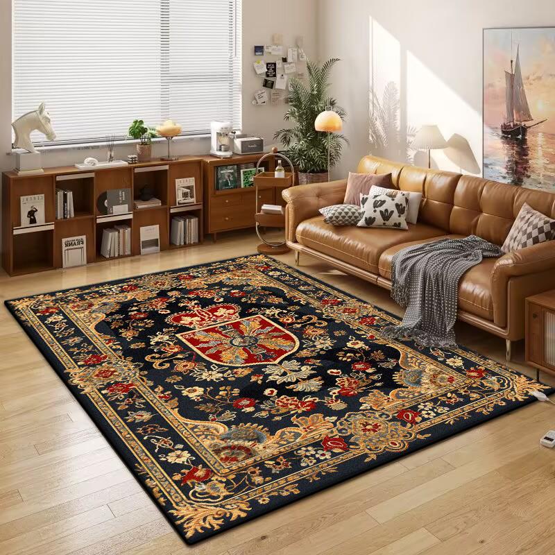 Vintage Persischer Luxus Teppich für Wohnzimmer Dekoration Teppiche Große Fläche Schlafzimmer Waschbarer Teppich Rutschfest Sofa Couchtisch Matte