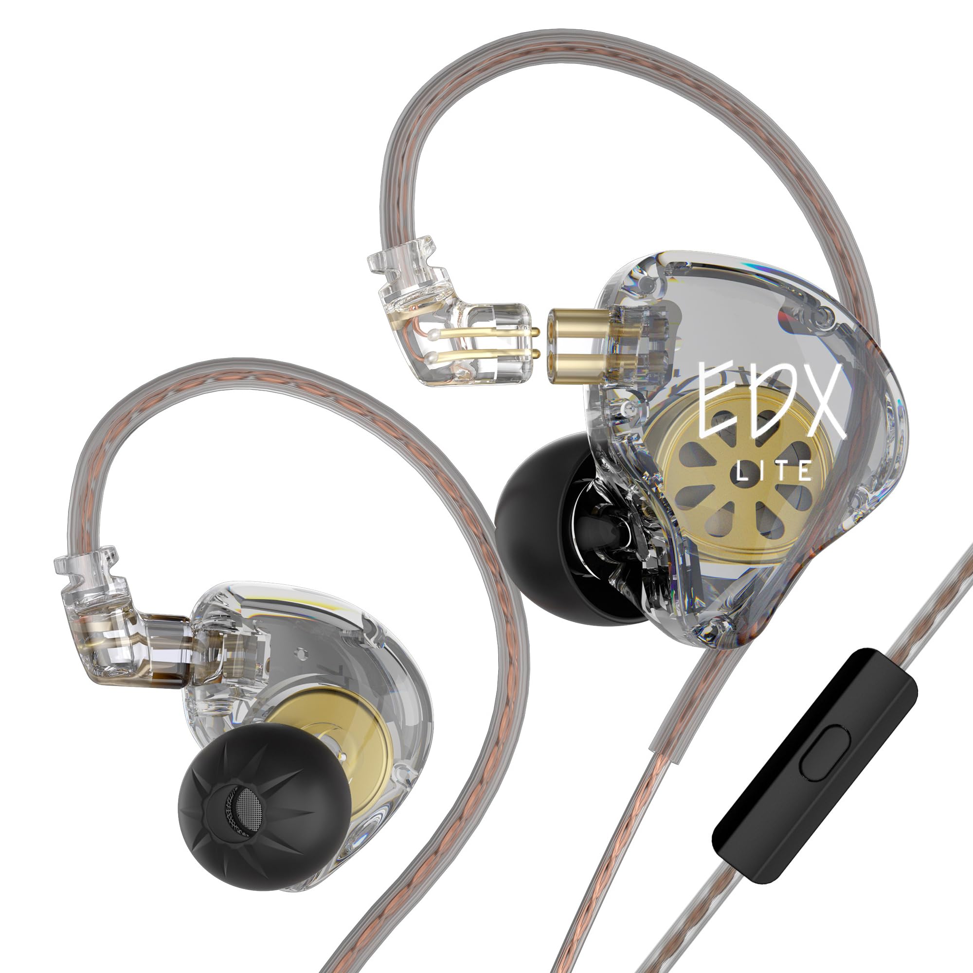 

KZ EDX Lite Wired Headphones 10mm Dynamic HIFI Sound Noise Deep Ergonomic Enhanced Detachable Suitable for Compatible In-Ear (1DD Driver) - Quality,