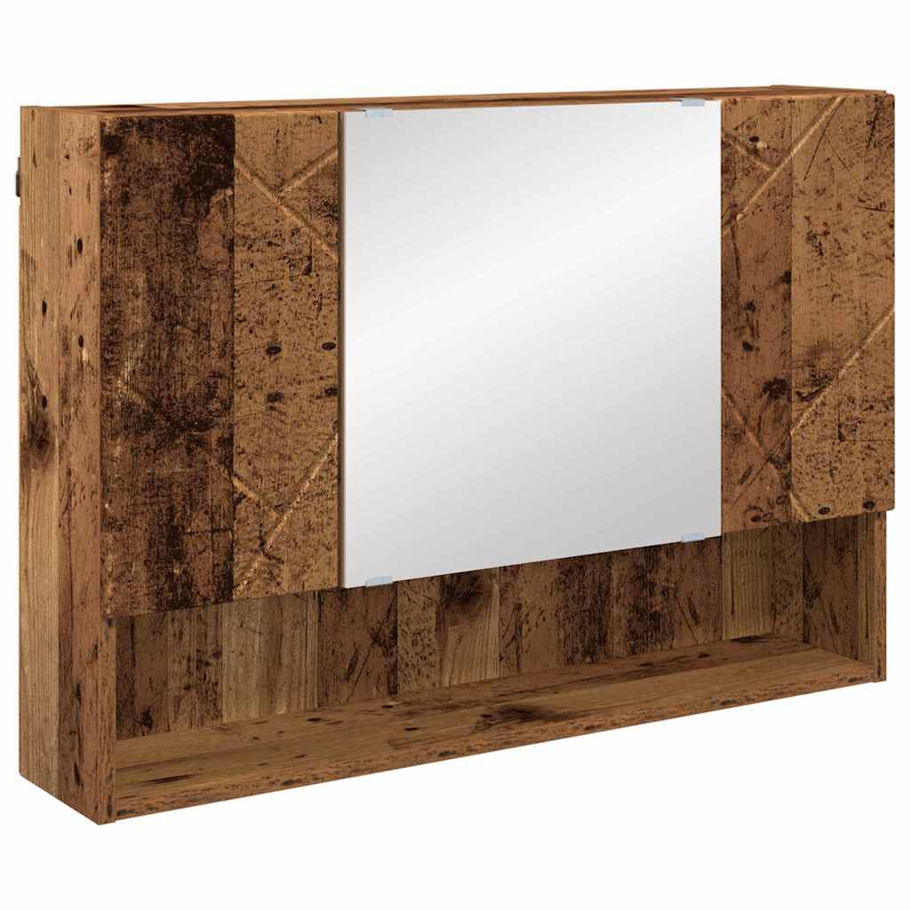 Bathroom Furniture Set with Door 2 pcs Reclaimed Wood Plywood and Metal