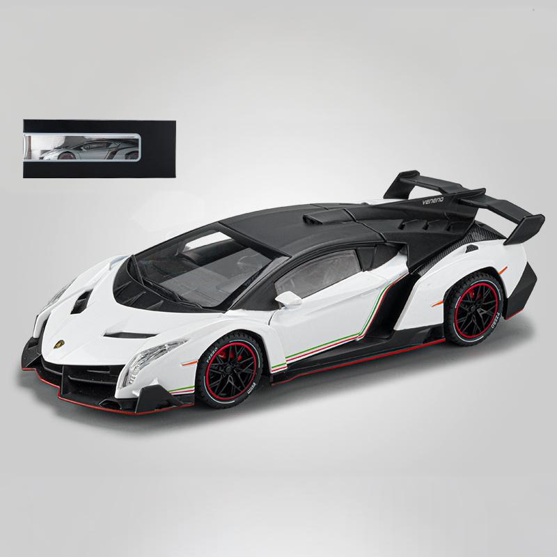 1/24 Lamborghini Veneno Limited Edition Supercar Alloy Diecast Metal Model Car Sound and Light Pull Back Children Toy Car Decoration Hobbies