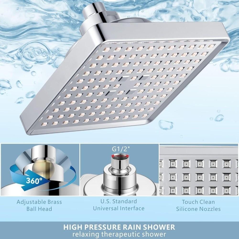 High Pressure Rainfall Shower Head Anti-Clogging Top Spray Shower Useful Rain Showerhead  Shower