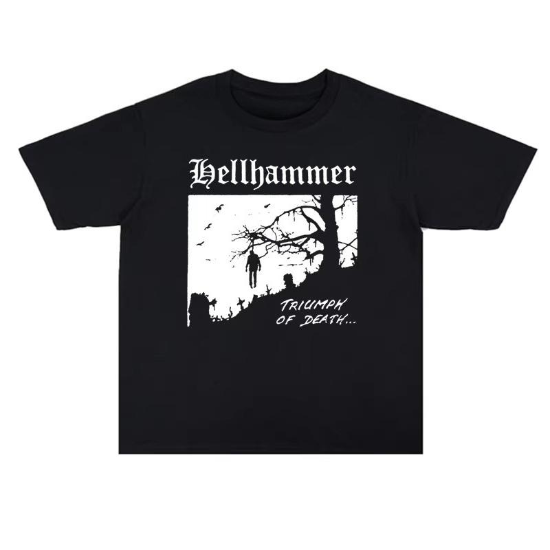 

2025 Torrent Speed Metal Rock HELLHAMMER Band T-shirt Short Sleeve High Quality Luxury Brand Hot Pop Style L