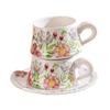 Sunny Flower Blossom Kaffeetasse Untertasse Set Keramik Kaffeetasse Geschenkbox Premium Souvenir Tag der Krankenschwester Muttertag