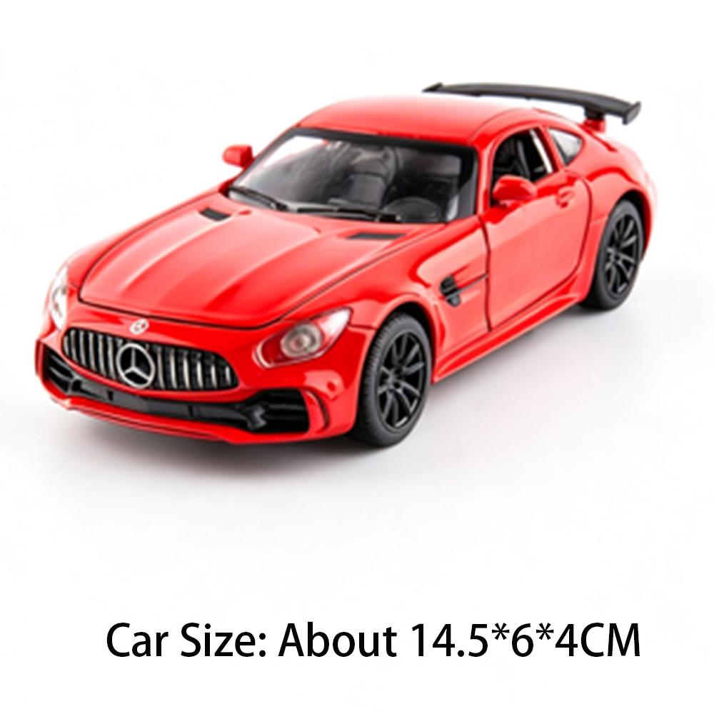 

1:32 GT 300SL Car Model Toy Doors Opened Sound Light Miniature Models Pull Back Rubber Tires Vehicle for Kids Birthday Gift