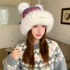 New Women Cute Plush Pompoms Winter Hat Trendy Streetwear Knitted Hat Lovely Dandy Cap For Girls