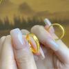 Fashion Cat's Eye Ring Smooth Band Luxury Simple Solid Closed Golden Couple's Wedding Bands Gift