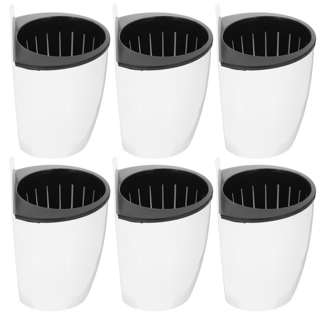 7 Pcs Wall mounted Self Watering Plastic Flowerpot Pots Planters For Outdoor Plants Container Round Flower Pot Succulents Herbs