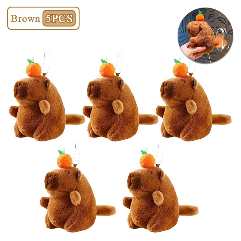 1-20 Stück Plüsch-Kaki Wedelnder Schwanz Capybara Schlüsselanhänger Niedlicher Plüsch-Schlüsselanhänger Plüschtier Spielzeug Schultaschen-Anhänger Geschenk-Anhänger
