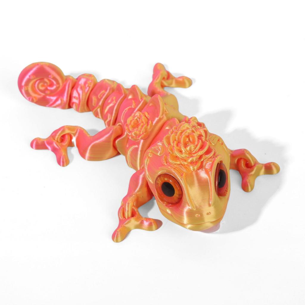 Chameleon Figures 3D Printing Multi-joint Movable Simulation Eyes for Home Accessories Kids Gift Living Room Decoration