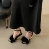 Eilyken Summer Designer Fretwork High Heels Fuax Fur Women's Sandals Fashion Open Toe Buckle Strap Party Dress Shoes