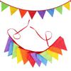 OEING Striped & Polka Dot Cotton Triangle Flag Birthday Banner