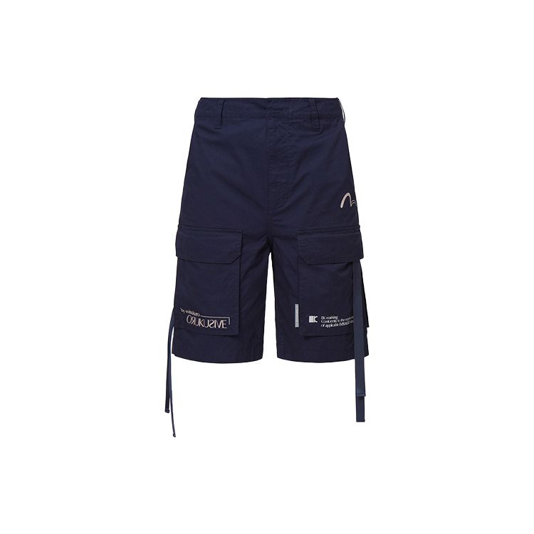 Evisu SS22 Тканые Шорты-карго с Буквами Мужские шорты Темно-синие 2ESGNM2SH240RXCT XL