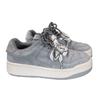 Niche Tide Double Color Ribbon Women's New Thick Sole Heightening Versatile Casual Sports Shoes Skateboard Shoes