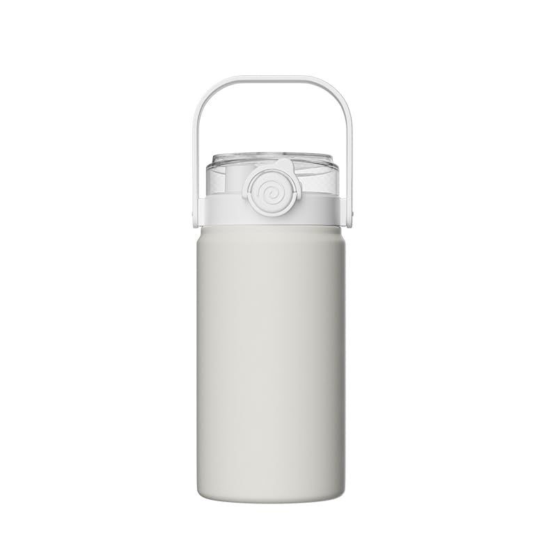 Stylish Liter Water Direct with Easy to Vacuum Stainless Steel White 1.2 Bottle, Insulated, Lightweight, Cold/Insulated, Drinking, Straw, Dual-Use,