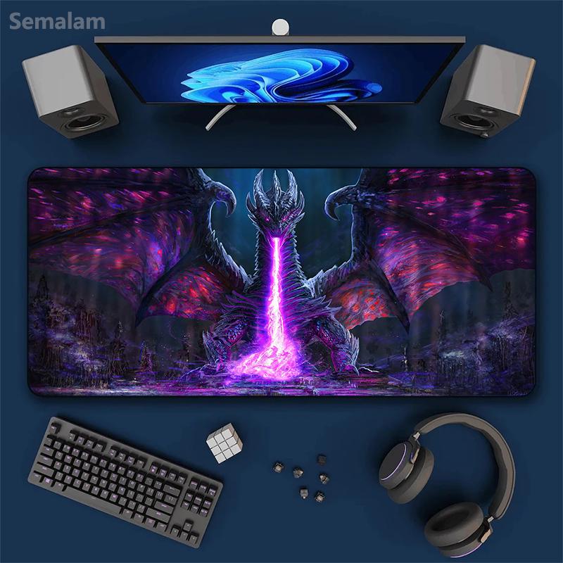 pc Large Dragon Rubber Gaming Mouse Pad NonSlip Desk Mat for PC Smooth Surface Stitched Edge Various Sizes xcm Playmat