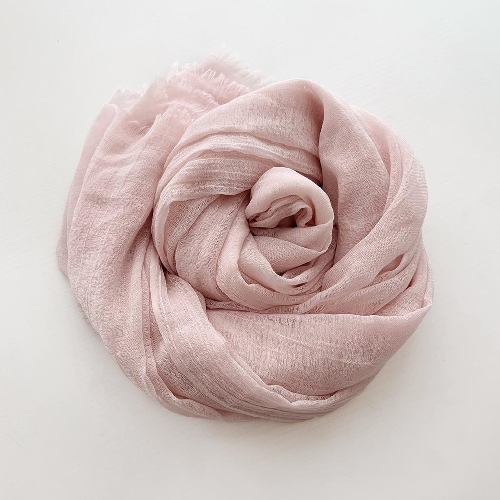 Herbst und Winter vielseitiger langer einfarbiger Baumwoll- und Leinen-Schal Damen Japanischer Retro Kälteschutz warmer Strickschal