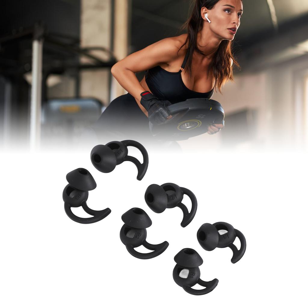 3 Sets Silikon-Ohrstöpsel Spitzen Professionelle Geräuschunterdrückung Bequeme Weiche Sport-Ohrstöpsel Spitzen Ersatz für Sport-Kopfhörer