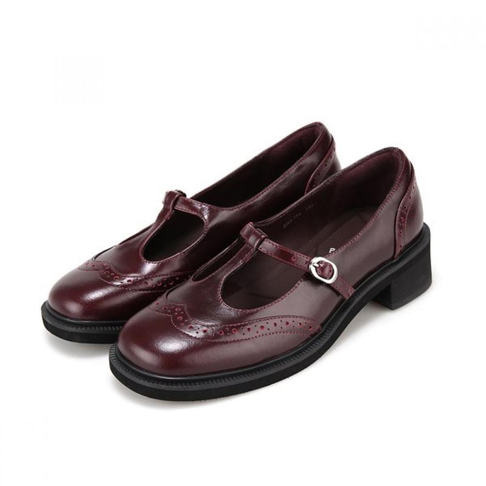 Barbara Leather Wingtip 4cm Mary Jane Loafer Bbh544br 230mm