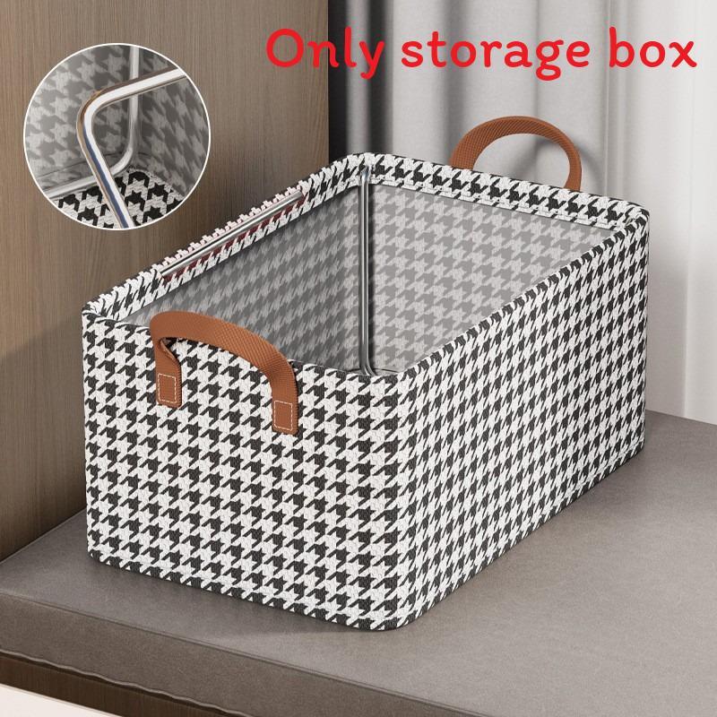 Home Storage Organizer With Foldable Fabric Bin For Clothing And Accessories