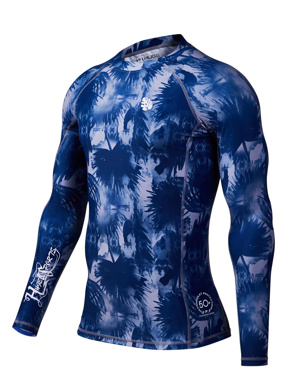 

HUGESPORTS Men s Long Sleeve Rash Guard with UPF 50+ UV Protection (Banana Leaf, XS)