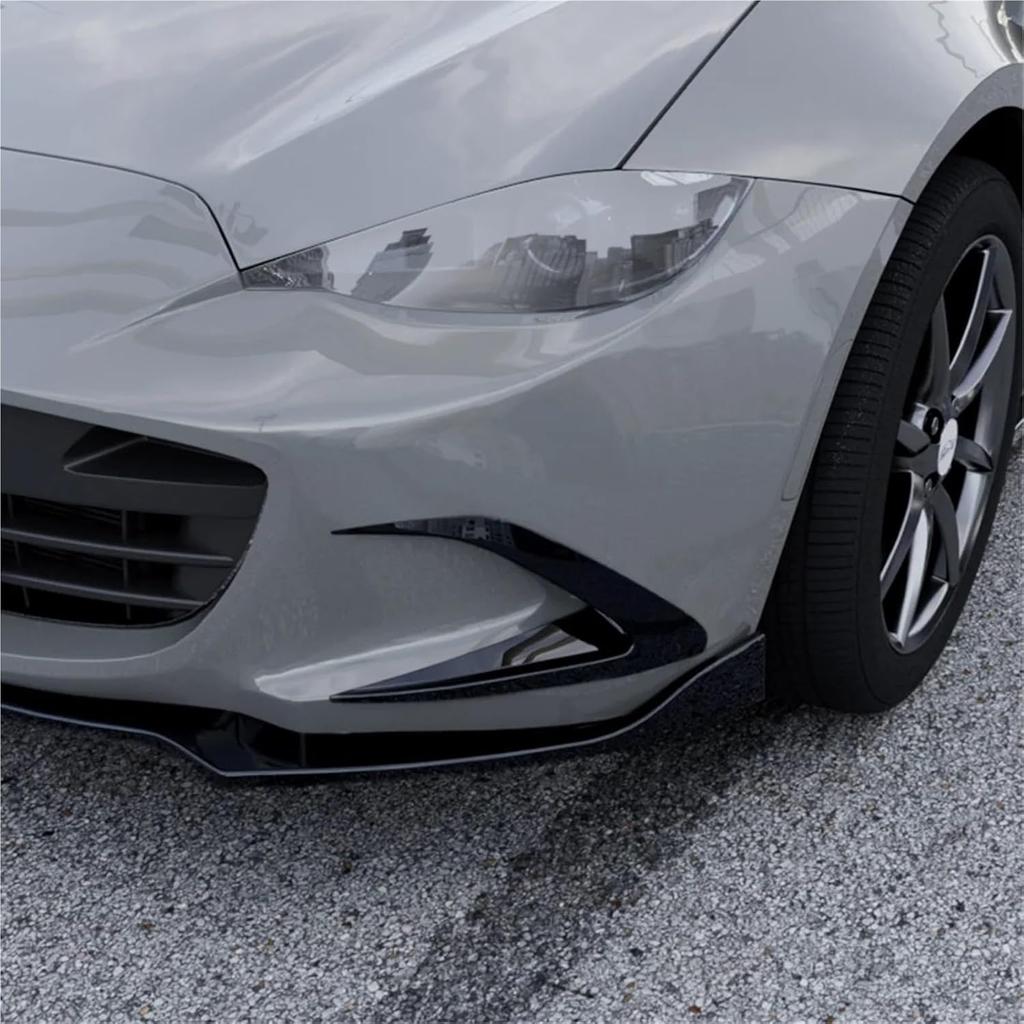 Compatible for Mazda MX-5 Miata ND 2016 2017 2018 2019 2020 2021-2024 Car Front Bumper Spoiler Fog Lamp Cover Air Knife Splitter Body Kit(Carbon