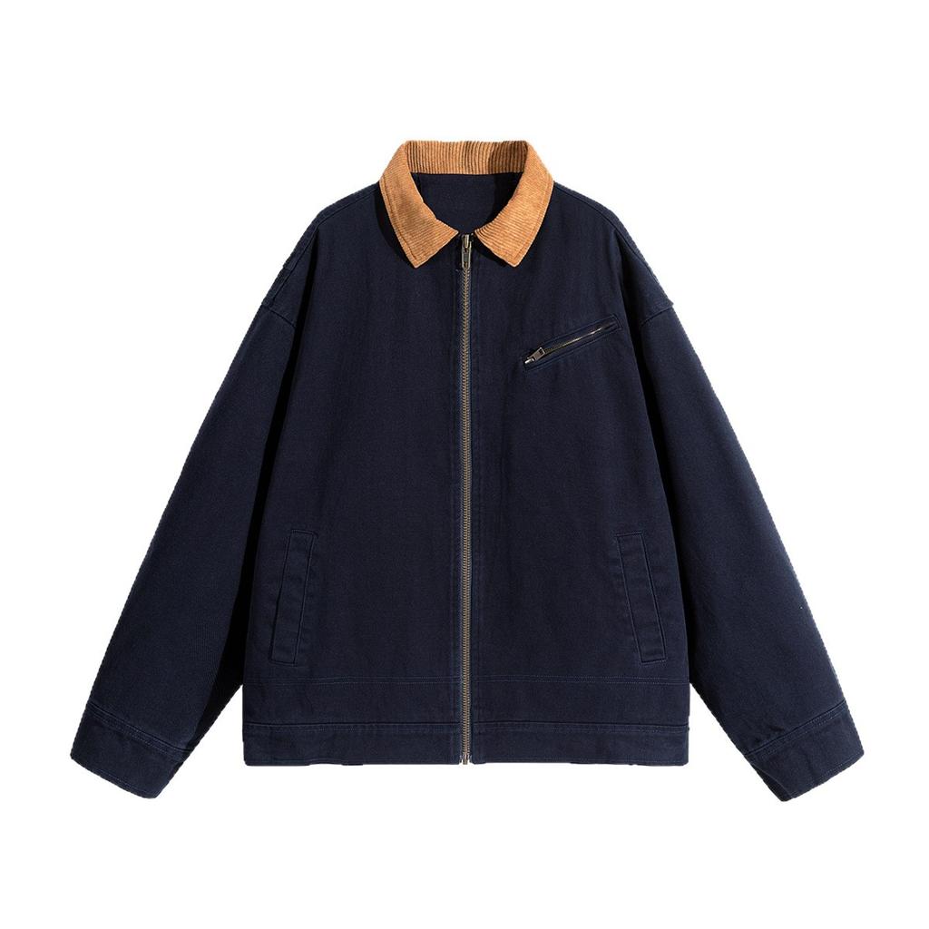 Pure Cotton Jacket for Men's New Jacket American-style Washing and Old Lapel Men's Spring and Autumn Clothing