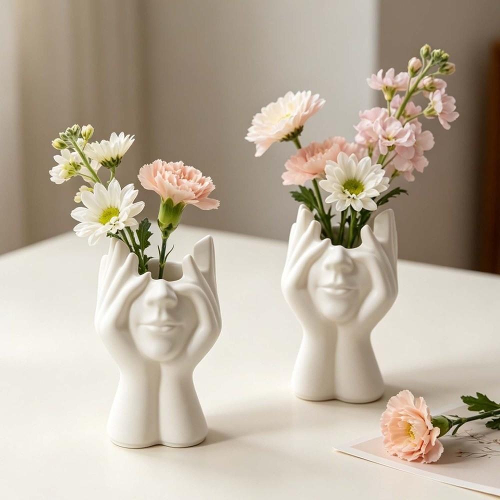 Abstract Vase Molds Face-Shaped Flowerpot Mold Artistic Silicone Vase Mold  Gypsum Form