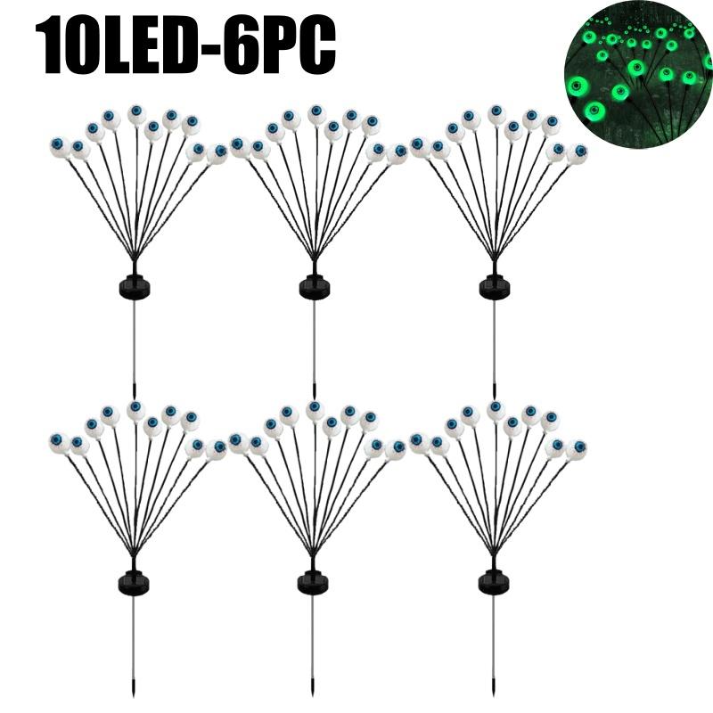Glowing Eyeball Solar Lights Waterproof Swaying Halloween Garden Decor Outdoor Pathway Yard Scary Party Lights Auto On Off