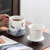 Dehua Ceramic Gold-Traced Fish Design Office Tea Cup
