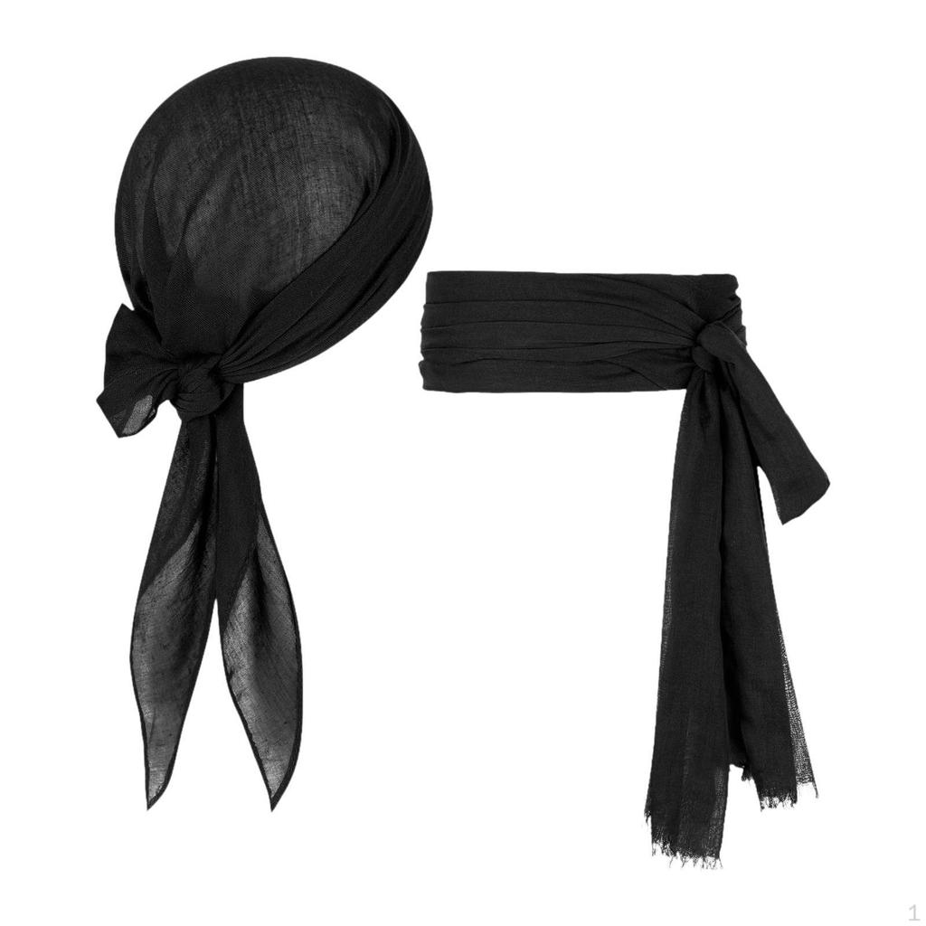 Halloween Pirate Costume Belt And Headwear for Men Women