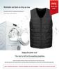 Unisex Ten-Zone USB Heated V-Neck Vest, Down Cotton Electric Heating Jacket