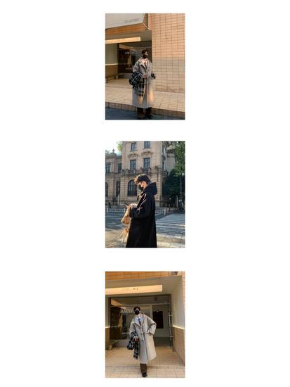 Men's College Style Woolen Coat: Horn Buckle, Hooded, Cotton-Padded, Thickened, Over-the-Knee, Trendy Mid-Length Jacket for Autumn and Winter.