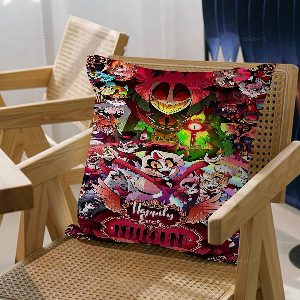 Cartoon H-Hazbin H-Hotels Pillow Gifts Home Office Furnishings Bedroom Sofa Car Cushion Cover Case 45x45cm
