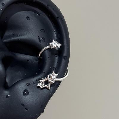 1 Stück Sternumrand Planet Spirale 316L Edelstahl Ohrknochennagel für Damen Neuer Modeschmuck Silberfarbene Ohrringe Zubehör