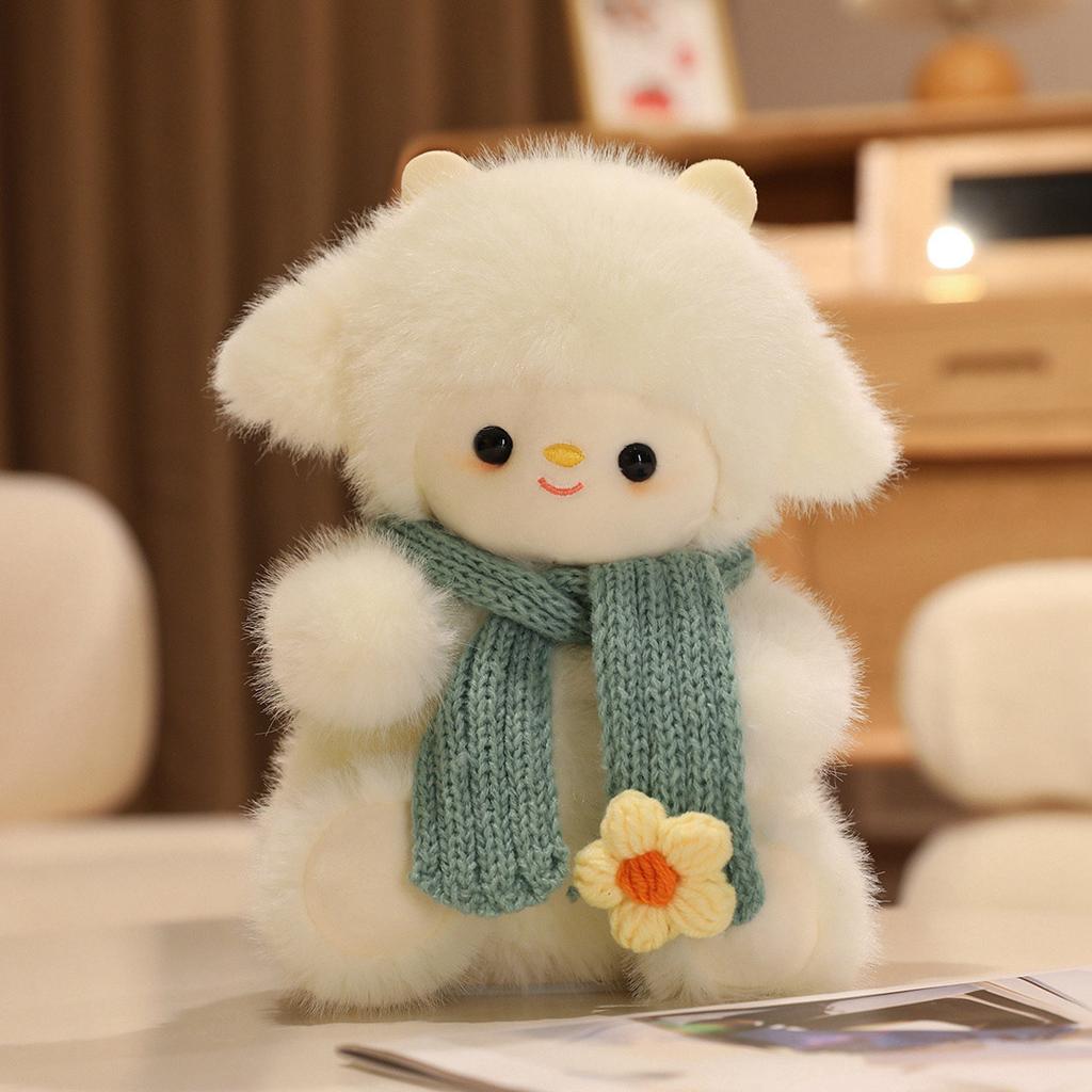 Soft Cute White Sheep Plush Toys Cartoon Animal Bear Hedgehog Doll Baby Stuffed Pillow Sleep Mate Kid Children Christmas Gift