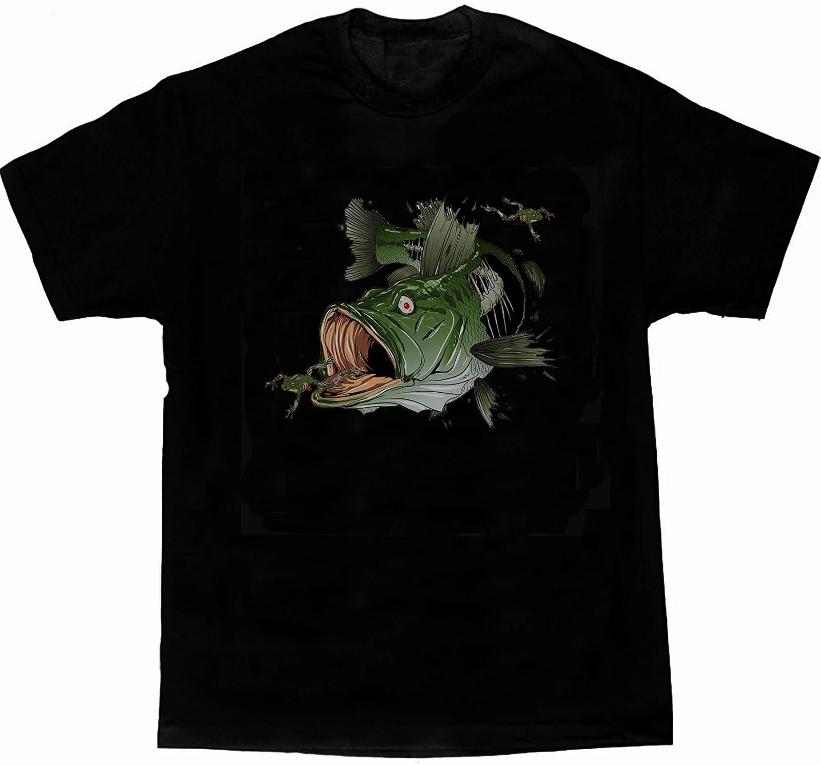 

Unique Skull Largemouth Bass Fisherman Fishing Angler Gift TShirt Summer Cotton ONeck Short Sleeve Mens T Shirt New S3XL 4XL