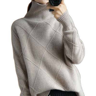 Damen Rollkragen Einfarbig Pullover Solide Farbe Verdickter Pullover Übergröße