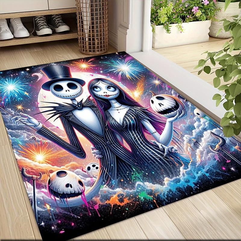 1Pc Christmas Nightmare Before Christmas Carpet Rug Soft Washable Antislip Home Living Room Sofa Mats Personalized Christmas Rug