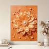 Golden Flower Pearl 5D Pearl Painting Kit with Frame DIY Sparkling Bead Canvas Art Relaxing Craft for Girls Room Decor Creative Hobby Project