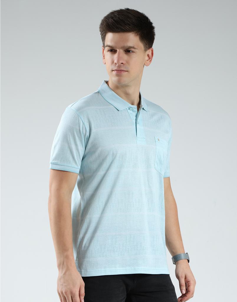 Luxuria Men's Striped Collar Neck T-Shirt