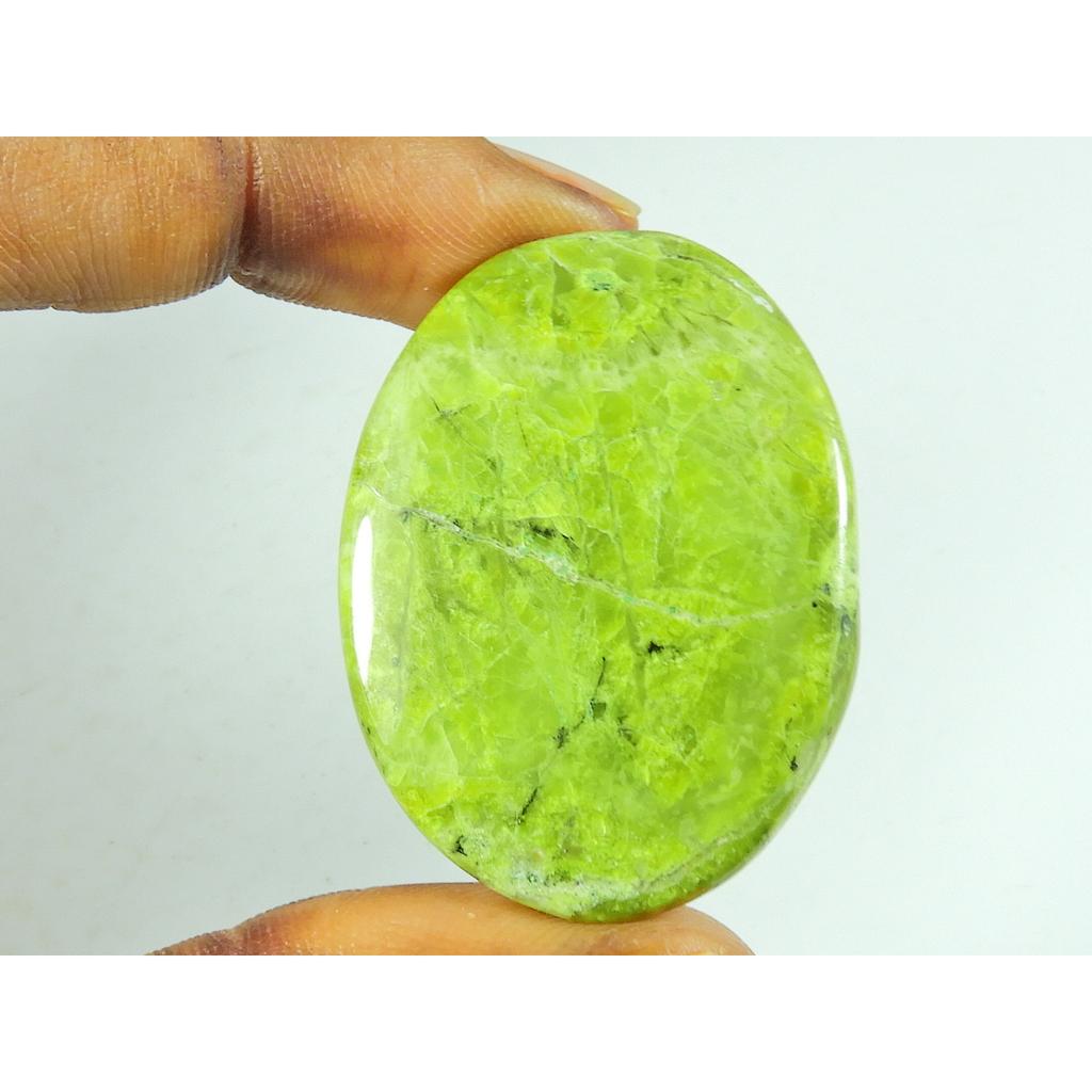 27X36X05 MM Natural Green Opal Oval Shape Cabochon Loose Gemstone 34Cts. SK-4752